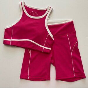 Wilo The Label Women’s ribbed bra and Bike shorts Set Size S-M‎ Yoga Gym New